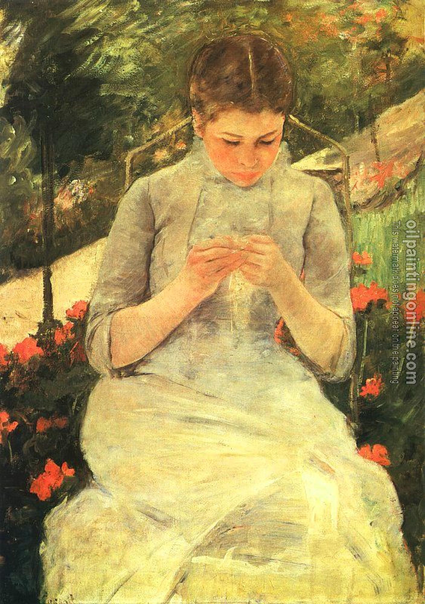 Cassatt, Mary - Girl Sewing (Femme Cousante)